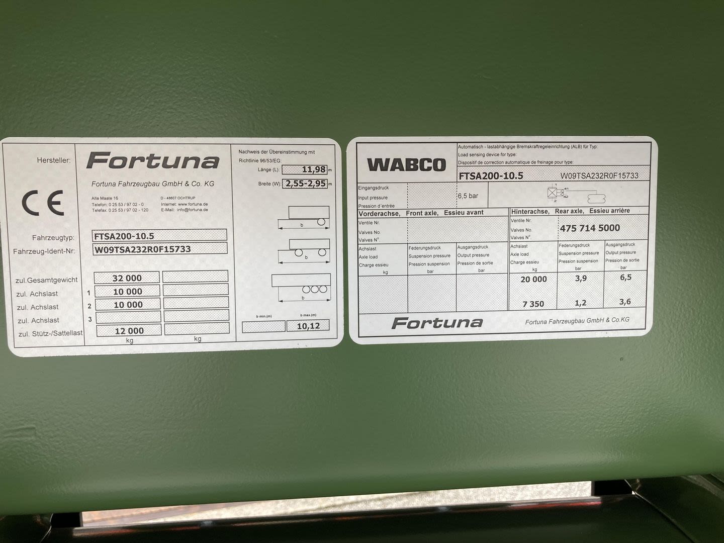 FTSA 200 Fortuna Tandem-Sattel-Abschiebe